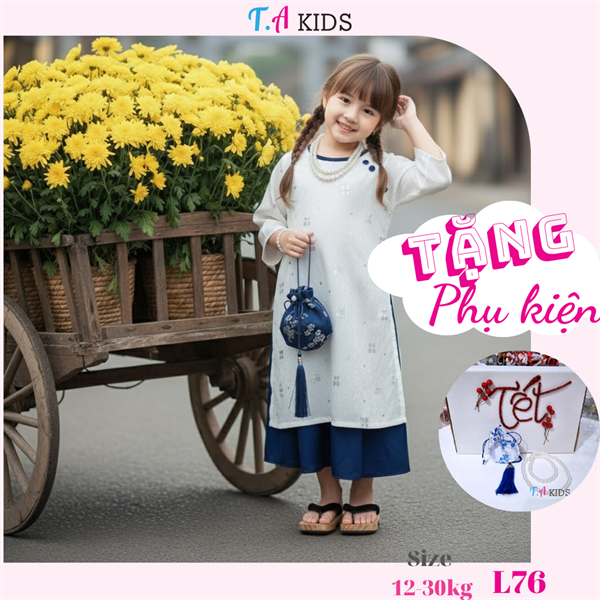 L76 (12-30Kg) Áo dài lụa
