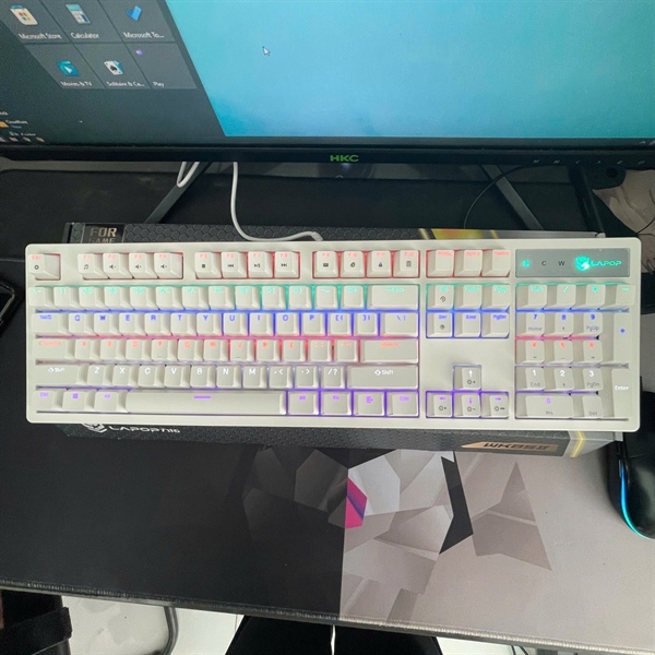 Bàn Phím Cơ Có Dây LAPOP WK85 - Màu Trắng