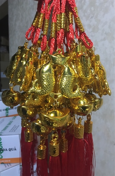 Dây treo cá chép đôi tiền vàng