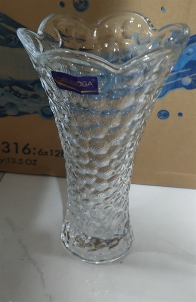 Lọ hoa 128 - 25cm loe trắng