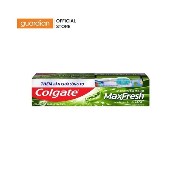 Kem Đánh Răng MAXFRESH Trà Xanh 225G Colgate + Bàn Chải