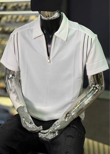 Thun Polo - Koren QCSHN5- E90085 Trắng viền sọc 2 bên