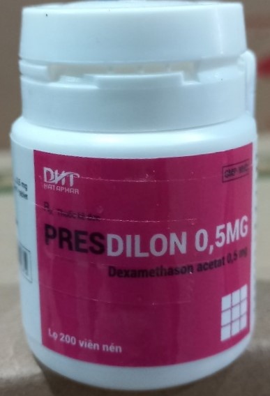 Presdilon 0,5mg (Dexamethason acetat 0,5mg) Lọ 200 viên - Hataphar