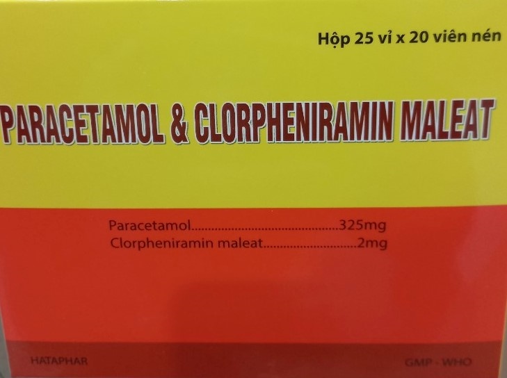 Paracetamol & Clorpheniraminmaleat (H*25vỉ x 20 viên) - Hataphar