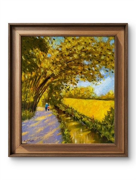 Đường làng - Nguyễn Tấn Hiền - 70x80 cm