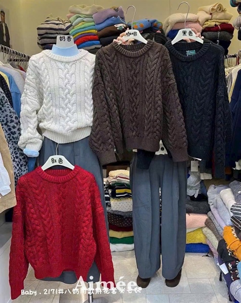 Áo len vặn thừng vintage