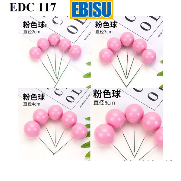 Bi 40 viên (bóng 4 size) (bi xốp) - Hồng nhạt