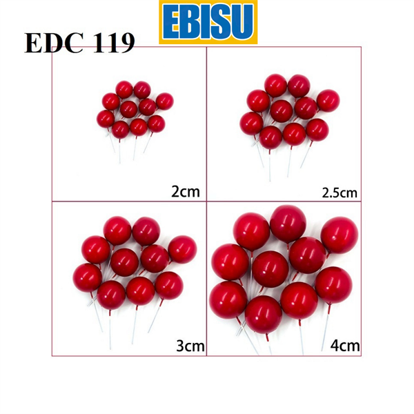 Bi 40 viên (bóng 4 size) (11 màu sắc) (bi xốp) - Màu đỏ