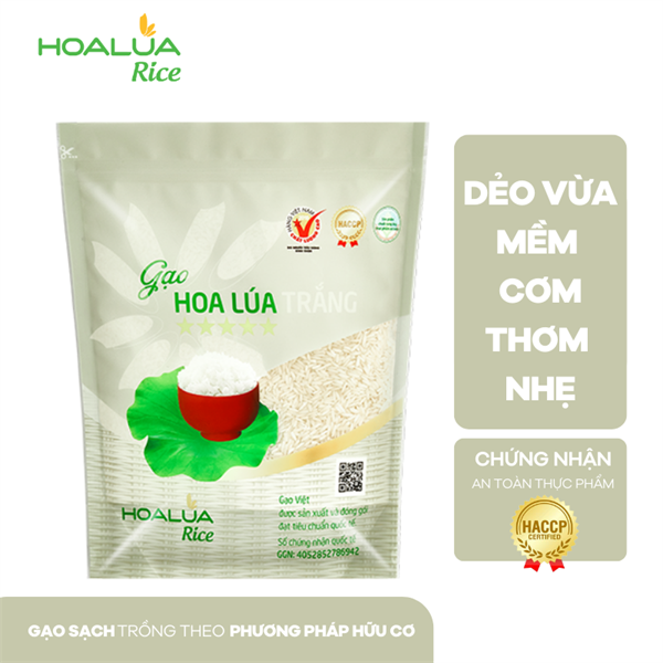 GẠO HOA LÚA TRẮNG DẺO MỀM, ĐẬM VỊ, THƠM NHẸ (Túi 2Kg)