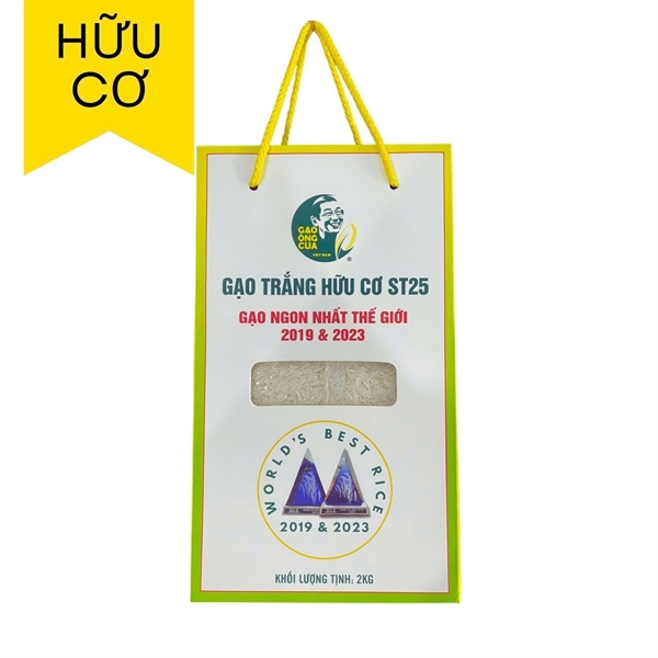Gạo Ông Cua ST25 Organic (hộp 2kg)