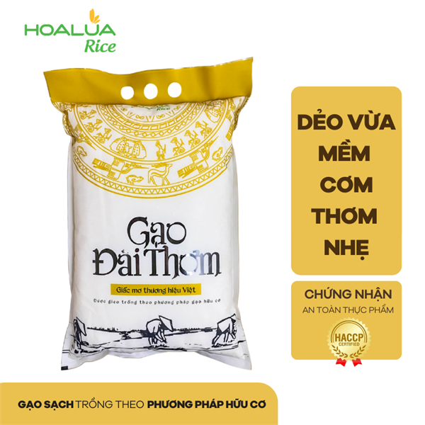 GẠO ĐÀI THƠM HOA LÚA DẺO VỪA, MỀM CƠM, THƠM NHẸ (Túi 5kg)