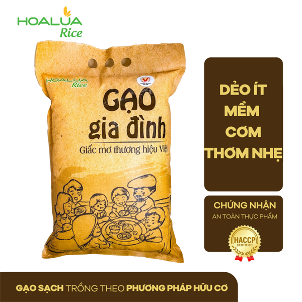 GẠO GIA ĐÌNH DẺO ÍT, MỀM CƠM, THƠM NHẸ (Túi 5Kg)