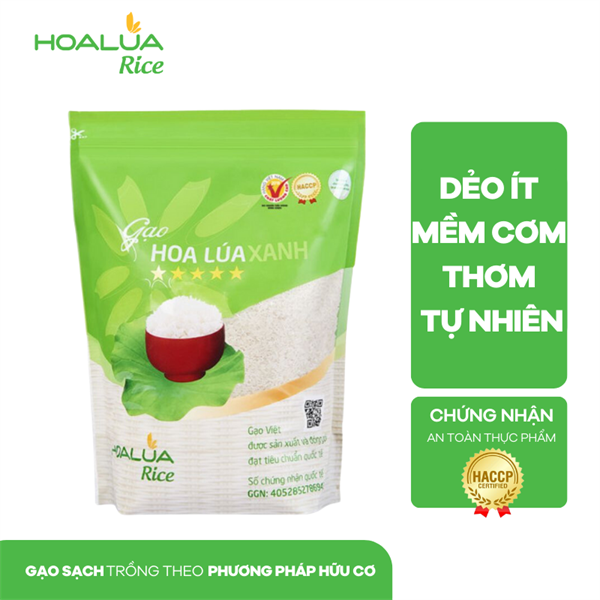 GẠO HOA LÚA XANH - DẺO ÍT, MỀM CƠM, THƠM TỰ NHIÊN (Túi 5Kg)