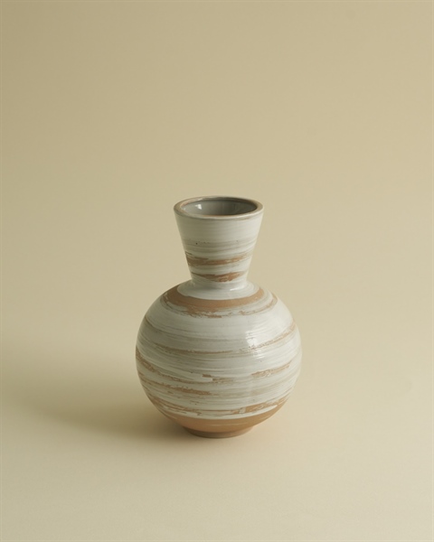 Bình hoa - Cloudy - Trắng nâu - 18 x 6cm