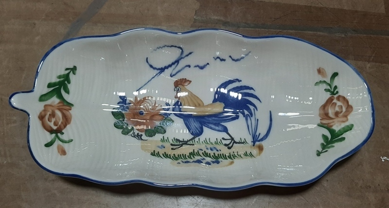 Cream - Banana Leaf Deep Plate 23cm - Dĩa lá chuối sâu 23cm Sắc Màu Thôn Quê (Le Coq collection)