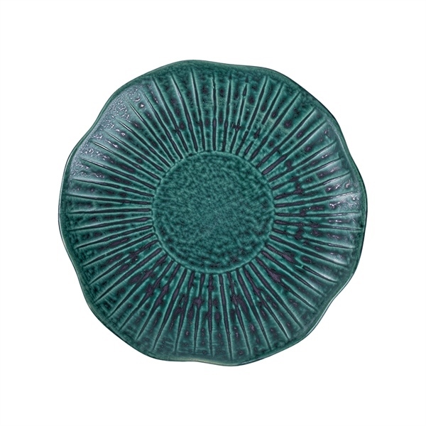 Lotus - Round Plate 30cm - Dĩa lá sen bằng 30cm xanh thiên phúc