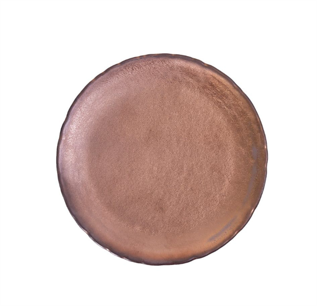 Ancient - Round Coup Plate 10.5 x 1.2cm - Dĩa ảo vành lõm 10.5 x 1.2cm nâu đồng