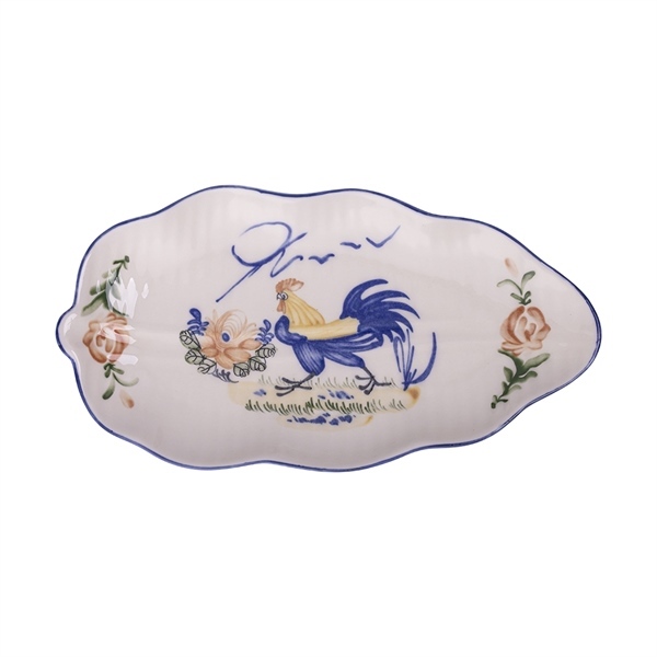 Cream - Banana Leaf Plate 37cm - Dĩa lá chuối cạn 37cm Sắc Màu Thôn Quê (Le Coq collection)