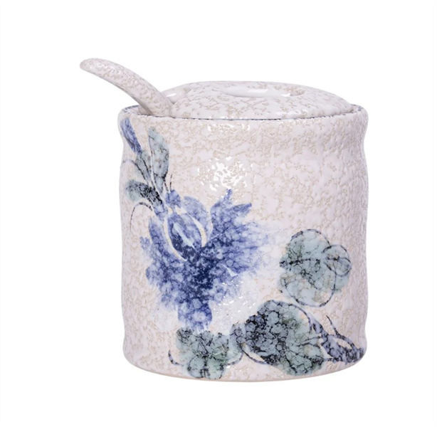Blanche - Condiment Pot w/ Lid 6.7 x 7cm - Hũ gia vị 6.7 x 7cm hoa văn thập niên 80 (The 1980's collection)