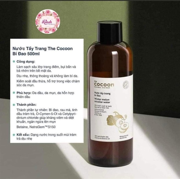 COCOON-NƯỚC TẨY TRANG BÍ ĐAO- 500ML