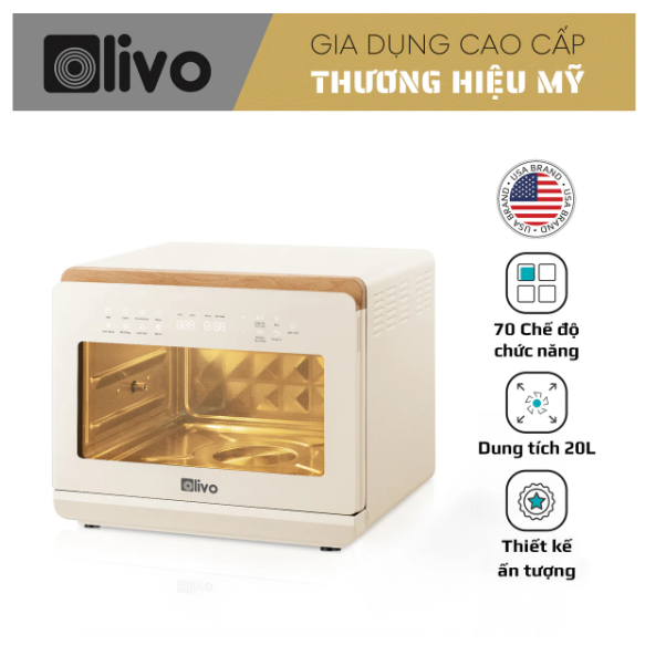 Nồi Chiên Hấp Đa Năng OLIVO SF20 PRO - Dung tích vượt trội 20L, Ứng dụng công nghệ hiện đại bậc nhất - Hấp Nano Steam/Chiên Eco Fry, 70 Chế Độ Cài Sẵn,Vệ Sinh Dễ Dàng