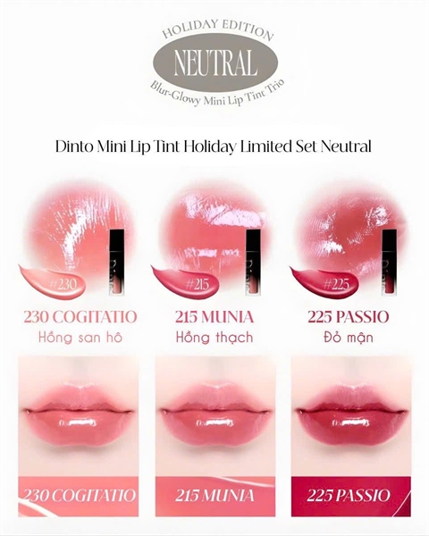 [Hàng Công Ty] DINTO Set Son Mini - NEUTRAL