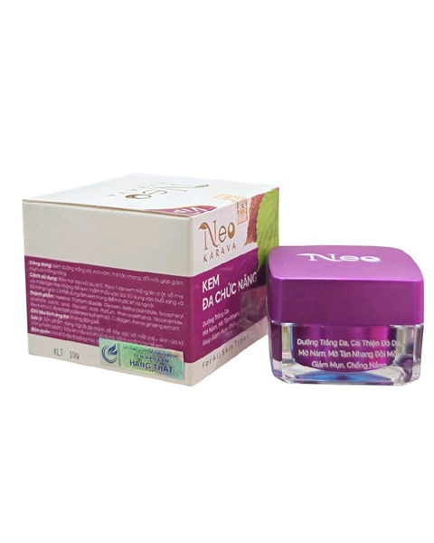 Kem Neo Karava tía tô đa chức năng dưỡng trắng da, mờ nám, mờ tàn nhang, đồi mồi, giúp giảm mụn, chống nắng
