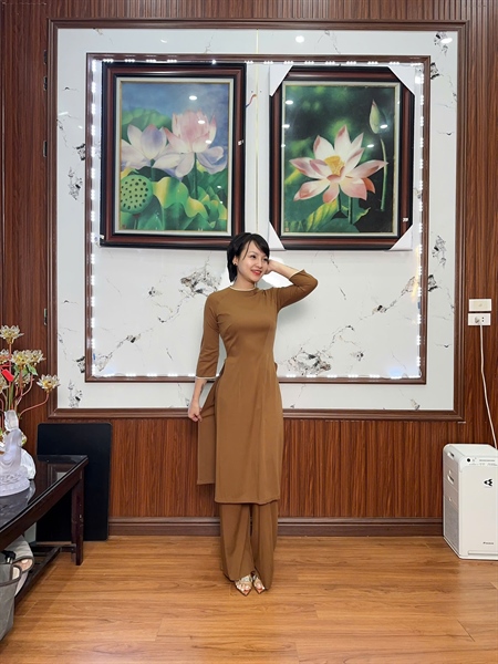 Bộ CT đũi - Vàng bò - Trơn - Cổ Tròn - M