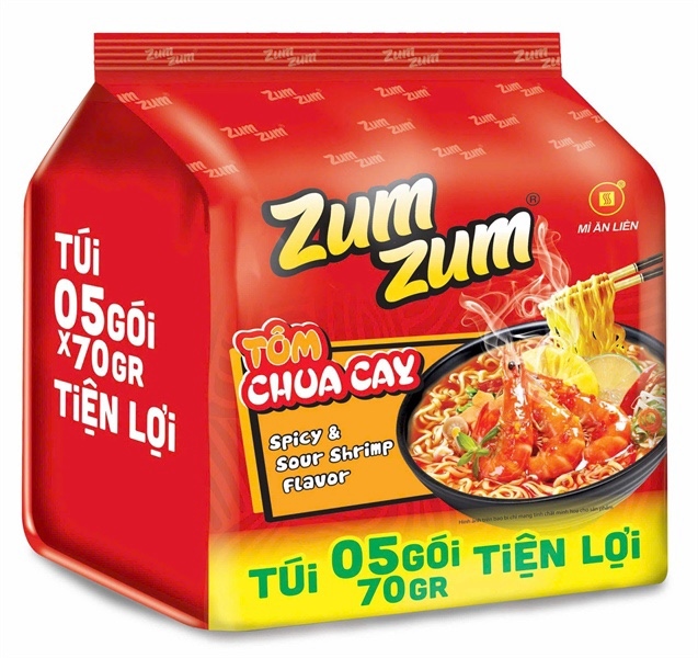 Mì zum zum vị tôm chua cay 70g túi 5 gói