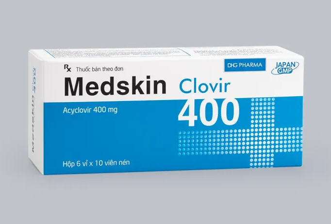 MEDSKIN CLOVIR 400 Acyclovir 400mg (Hộp 6 vỉ *10 viên) - Hậu Giang (Hộp)