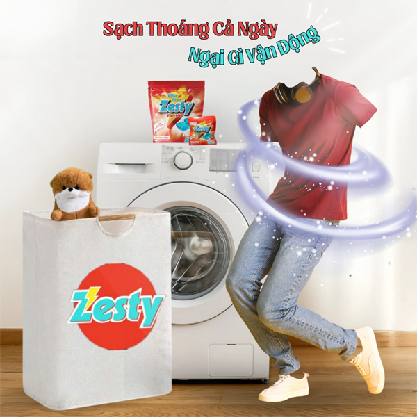 Túi Zip 2 Viên Dùng Thử Viên Giặt Zesty Khử Mùi Tốt Cho Người Thích Vận Động
