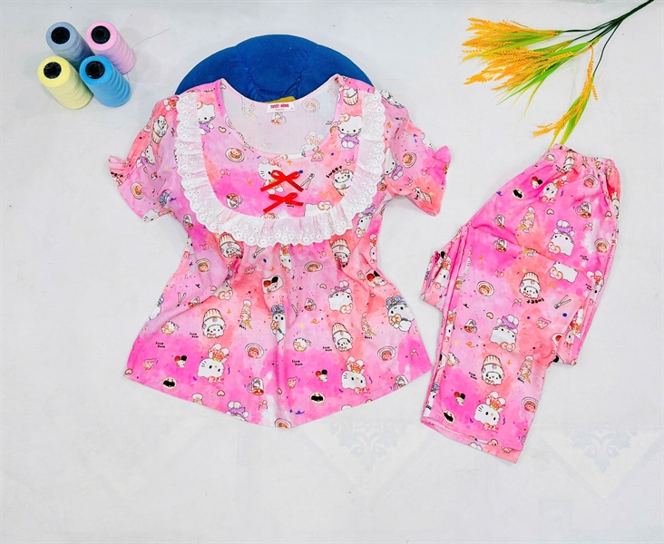 Đồ bộ tole Tay ngắn quần dài ren U cho Mẹ TH