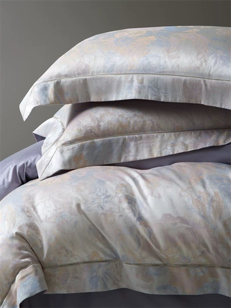 Bộ ga Gấm hoa lá ánh tím | Tencel gấm dệt màu - LS03 - Đêm lặng mưa huyền - Ga tím