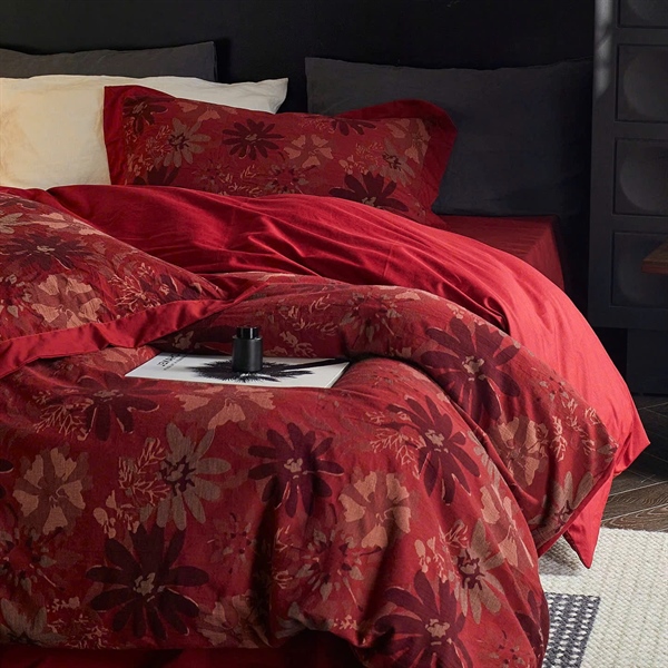Bộ ga hoa đỏ | Cotton 1 lớp - TB01.03 - Hoa to