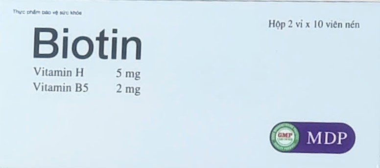 Biotin 5mg (H*2 vỉ x 10 viên nén) - Mediphar