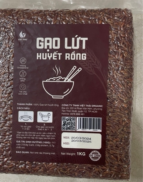 Gạo Lứt Huyết Rồng 1kg