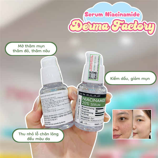 (VAT) Tinh chất Serum Niacinamide 20% Derma Factory 30ml