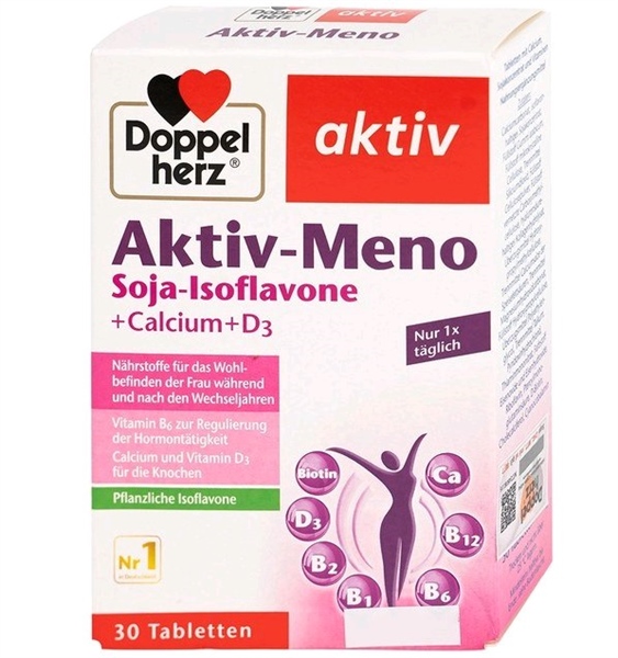 Viên nang Aktiv - Meno Doppel herz Bổ sung nội tiết tố nữ , Canxi Hộp 3 vỉ x 10 viên