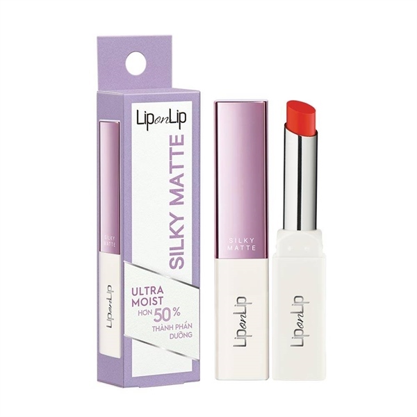 Son trang điểm (Lip On Lip Silky Matte Orangy Red 2,2g) - Rohto (Thỏi)