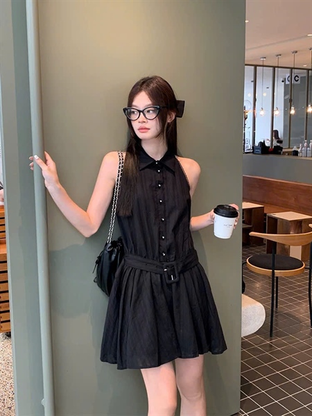 Đầm nhấn eo kèm belt 50-65kg