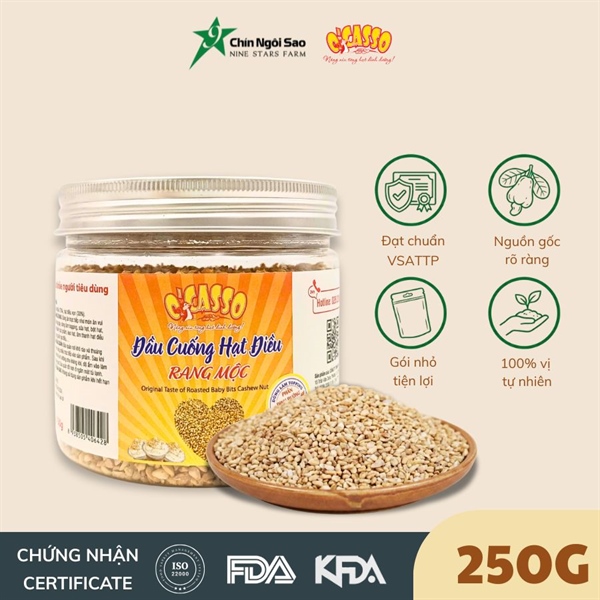 Đầu Cuống Hạt Điều O'Casso / BB1 Baby Cashew Nut (Mầm điều, còi điều) - Hộp 250G/ 500G
