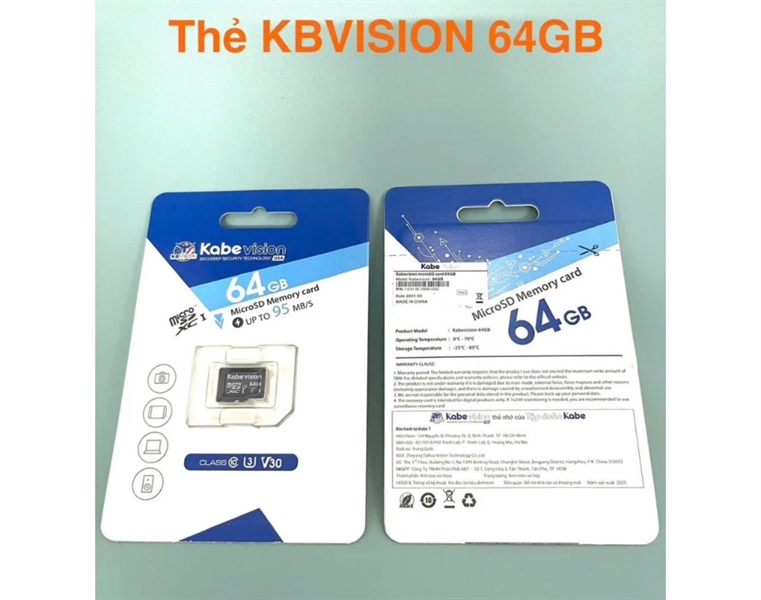 Thẻ nhớ giám sát Micro SD 64GB KBVISION KBT-64GB KABE