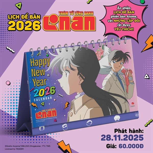 Lịch để bàn Thám Tử Lừng Danh Conan năm 2026 ver. Anime