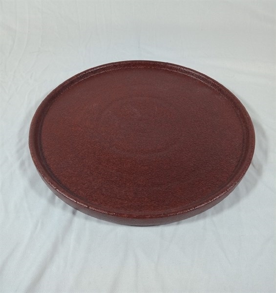 Terracotta - Round Flat Plate 18cm - Dĩa tròn vành đứng 18cm tử sa phun kem