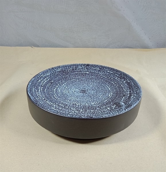 Universe - Décor Plate 24 x 6cm - Khay tròn bằng 24 x 6cm đen phun trắng