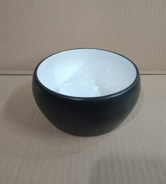 Corail - Round Bowl 11 x 5.5cm - Tô tròn dày 11 x 5.5cm đen lòng xám phun san hô