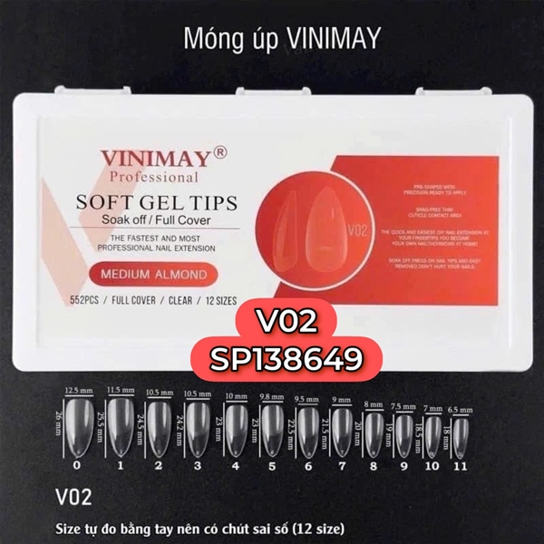 MÓNG ÚP TAY VNM V02 TRONG