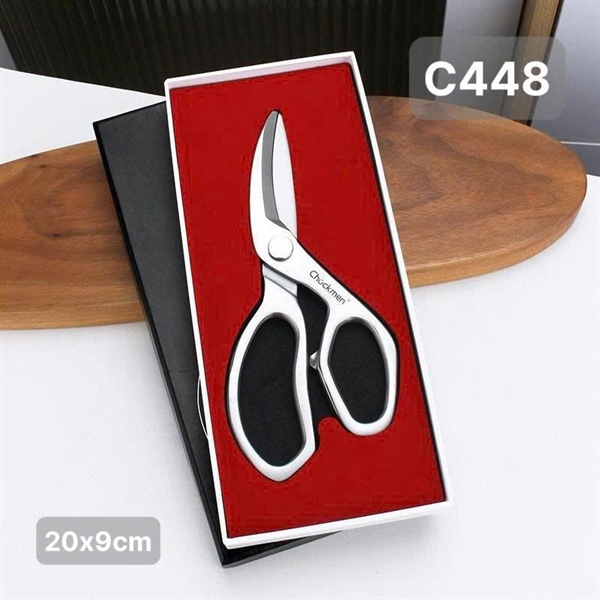 S223 - C448 Kéo Cắt Gà Chockmen 20cm Inox 4Cr13 Cán Cong CKM-AL448ZD [T40]