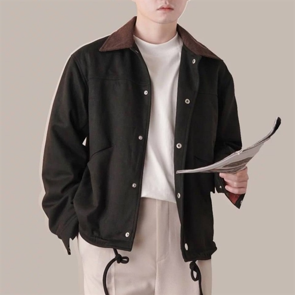 ÁO KHOÁC DA LỘN PHỐI CỔ 1