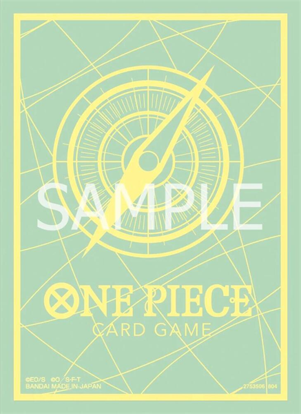 Bandai Namco Standard Size Sleeve - One Piece Card Game Card Back - Green and Yellow - Set 5 cái